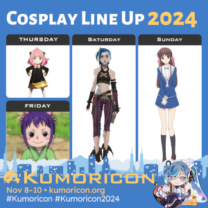 Cosplay frame template for Thursday–Sunday, 1×1 aspect ratio