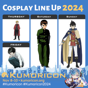 Cosplay frame template for Thursday–Sunday, 1×1 aspect ratio