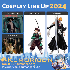 Cosplay frame template for Thursday–Sunday, 1×1 aspect ratio