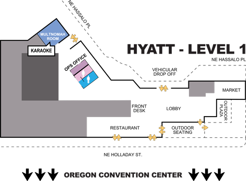 Hyatt Regency Portland Level 1 map