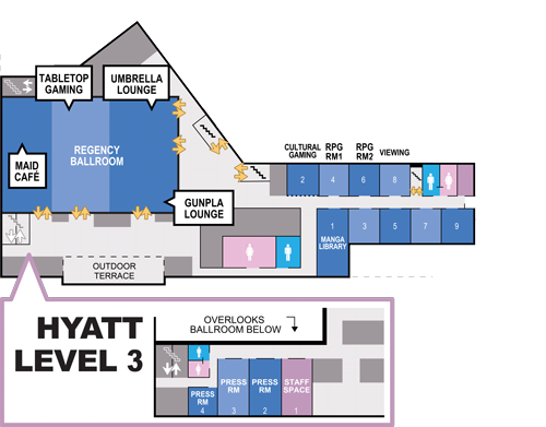 Hyatt Regency Portland Levels 2–3 map