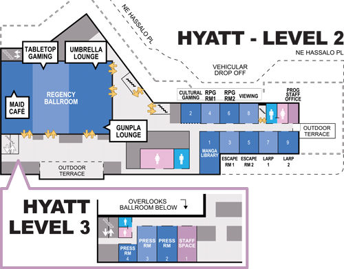 Hyatt Regency Portland Levels 2–3 map