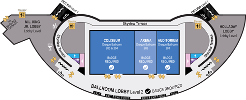 Oregon Convention Center Level 2 map