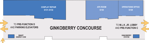 Oregon Convention Center Ginkoberry Concourse map