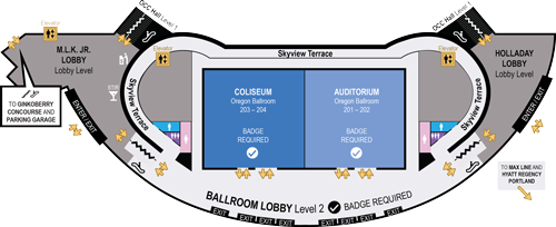 Oregon Convention Center Level 2 map